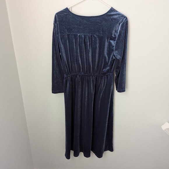 Piper + Scott Exclusive Blue Velvet Long Sleeve Dress, Medium - Picture 3 of 5